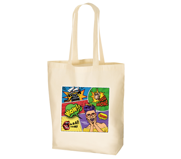 5オンスコットンマチ付トート（L）