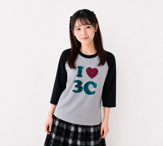 ラグラン七分Tシャツ