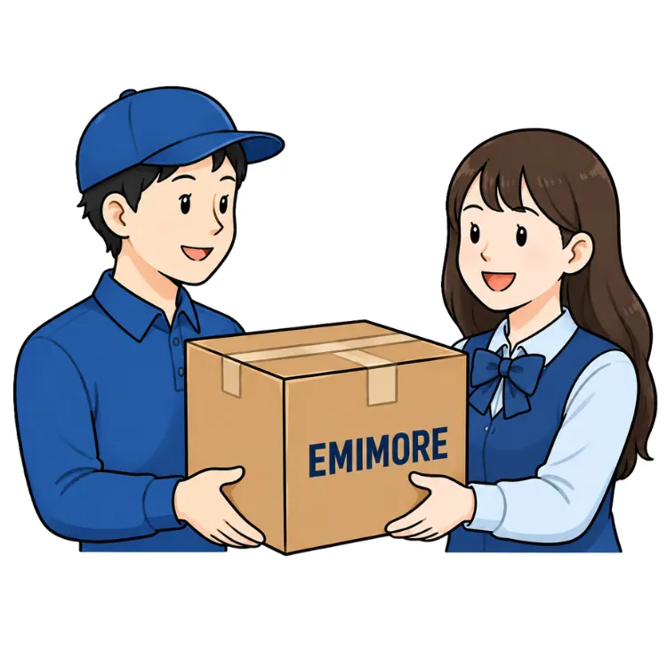 完成したクラスTシャツをお届けするイラスト
